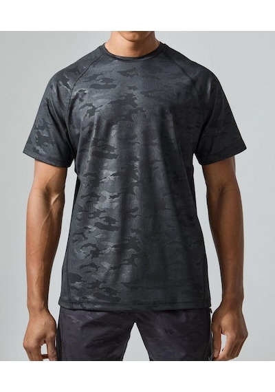 Nature The Brand Kamuflaj Baskılı Siyah Reglan Kol Regular Kesim Sporcutişört Kamuflaj