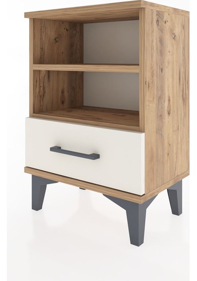 Arges Komodin 2 Raflı Tek Çekmeceli 44x30x64 Çam-aytaşı Çam
