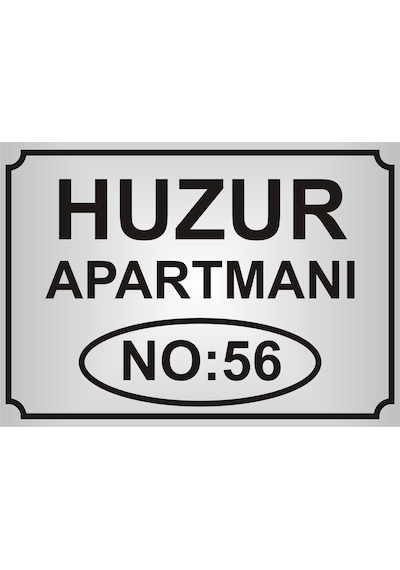Apartman İsim Tabelası Aliminyum AYNALI Gümüş  Metal Levha