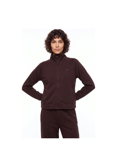 Jeep J6wl-swt7032 Kahve Kadın Dik Yaka Baskılı Relaxed Cepli Örme Sweatshirt