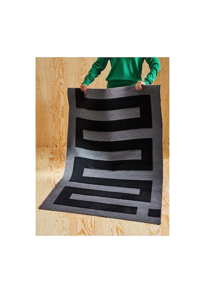 Ikea Blaskata Çocuk Oyun Halısı 105 X 160 Cm Siyah - Gri