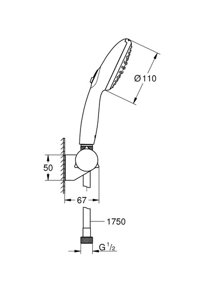 Grohe Tempesta 110 El Duş Seti, 2 Akışlı Krom, 27601003 Krom