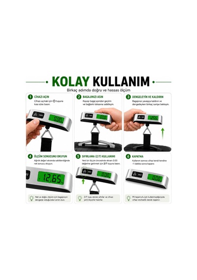 Dijital Bagaj Tartısı 50 Kg, Lcd Ekranlı Elektronik Valiz Tartısı Diğer