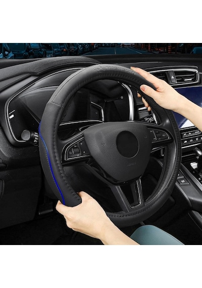 Michelin Mc1003naz Premium Suni Deri Direksiyon Kılıfı Mavi