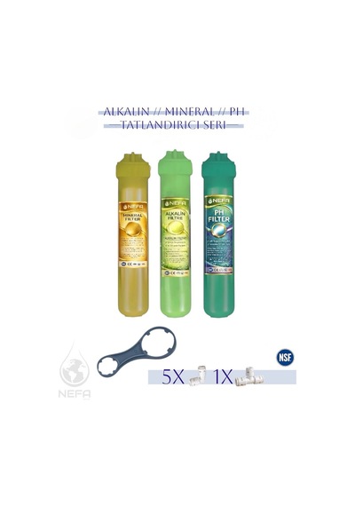Tüm Arıtma Cihazlarına Uyumlu Post Karbon-alkali-mineral 3'lü Set