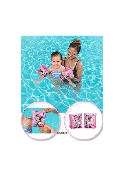 Minnie Mouse Figürlü Deniz Havuz Çocuk Yüzücü Kolluk - 3 - 6 Yaş Arası - 25 Cm Çok Renkli