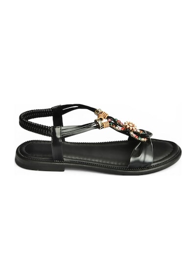 Fox Shoes Y274601809 Siyah Boncuk Detaylı Kadın Sandalet
