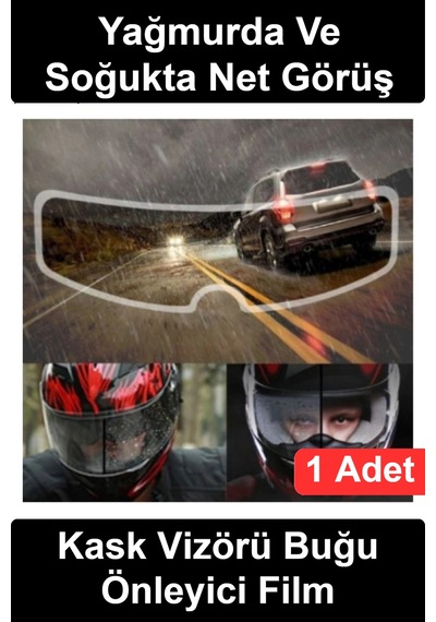 Buğuönleyici Kask Vizörü Yağmur Kaydırıcı Engelleyici Film Antifog Motosiklet Şeffaf Koruyucu Hidro