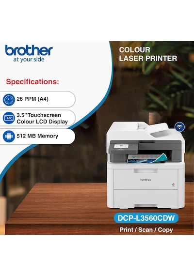 Brother Dcp-l3560cdw Çok Fonksiyonlu Adf/dubleks Kablosuz Renkli Lazer Yazıcı