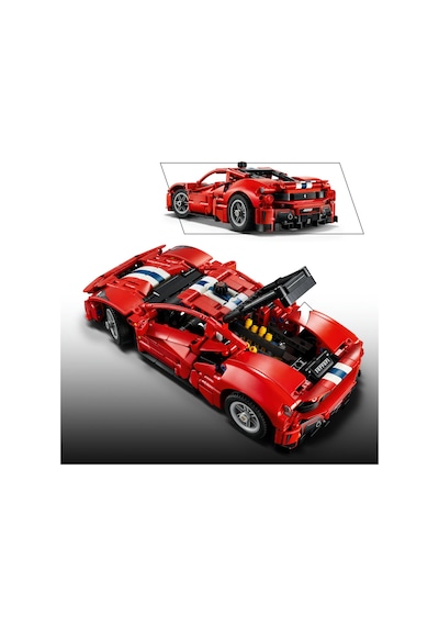 LEGO® Technic Ferrari 488 PISTA Araba 42235 - 9 Yaş ve Üzeri Çocuklar için V8 Motor İçeren Yaratıcı Oyuncak Yapım Seti (882 Parça)