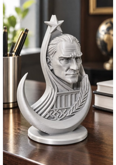 Ay Yıldızlı Atatürk Figürlü Dekoratif Mini Biblo 13848467