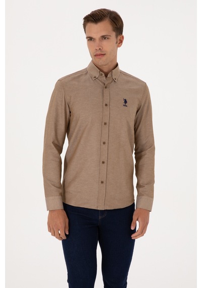 U.s. Polo Assn. Erkek Haki Gömlek Basic 50307693-vr027 Haki