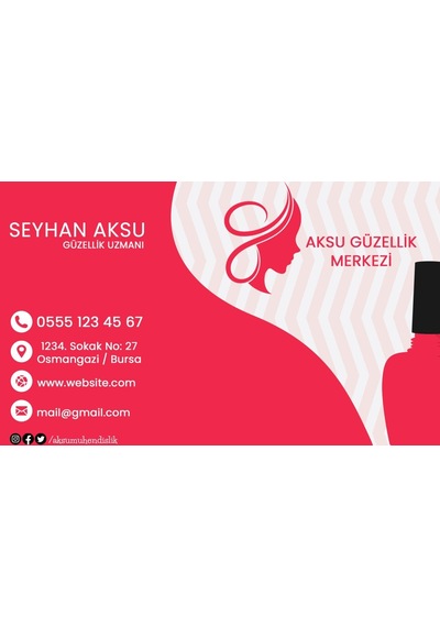 Bk Gift Kişiye Özel Güzellik Merkezi Tasarımlı Bitmeyen Kartvizit - Model 1