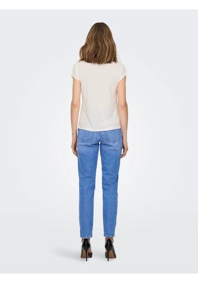 Only Onlfree Life S/s Mod V-neck Top Jrs Noos Kadın T-shirt 15287041-17272 001