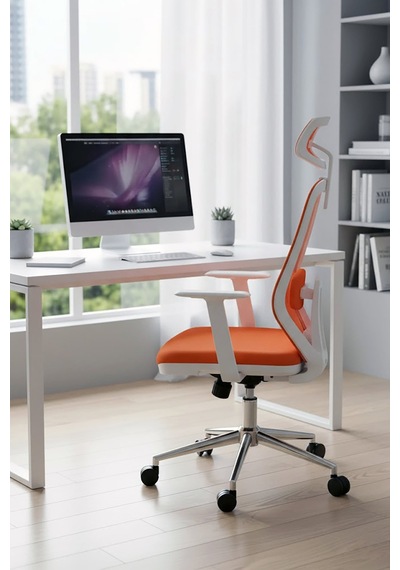Ofisbazaar Dali Beyaz Fileli Yönetici Koltuğu Ergonomik Başlıklı Ofis Koltuğu Turuncu Turuncu Ofisbazaar Dali Beyaz Fileli Yönetici Koltuğu Ergonomik Başlıklı Ofis Koltuğu Turuncu Turuncu