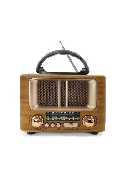 Lb Küçük Mini Boy Retro Ahşap Tasarım Bluetooth Hoparlörlü Radyo Fm/am Destekli, Şarjlı Ve Taşınabilir Radyo Ns-8108