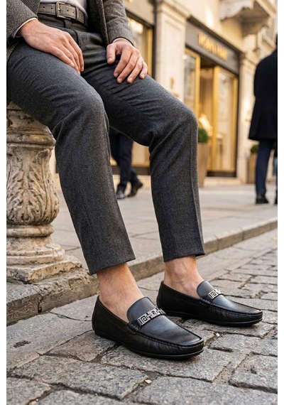 Pierre Cardin 90237 Rahat Esnek Hakiki Deri Erkek Loafer Ayakkabı Siyah