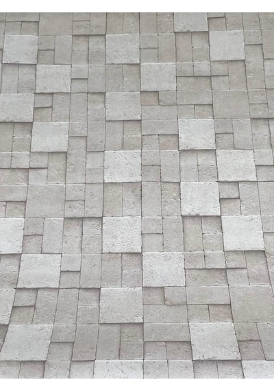 Kare Taş Desen Krem 16 M2 Duvar Kağıdı 6755-2 Çok Renkli