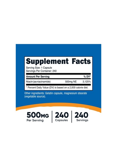Nutricost Niacinamid Vitamin B3 500 Mg 240 Kapsül