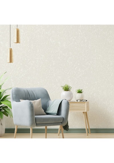 Adawall Klasik Düz Desen Duvar Kağıdı Rococo 1408-1/15, Açık Krem, 1.06x15.6m - 16.5m²