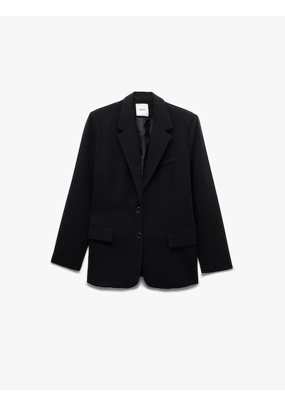 Koton Krep Kumaş Cepli Düğmeli Uzun Kollu Kruvaze Oversize Blazer Ceket Siyah 6wak50006pw Siyah Koton Krep Kumaş Cepli Düğmeli Uzun Kollu Kruvaze Oversize Blazer Ceket Siyah 6wak50006pw Siyah
