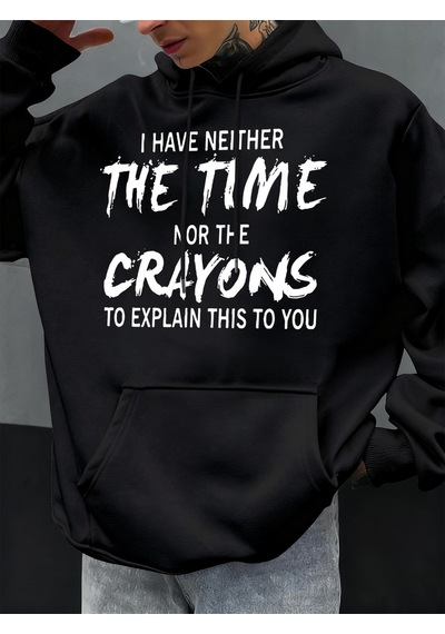 Startmore Startmorekomik Desenli Sonbahar Erkek Kapüşonlu Cepli Sweatshirt Günlük Polar Yumuşak Kazak Hip Hop Kı Siyah