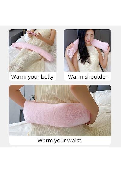 Peluş Kılıflı Uzun Sıcak Su Torbası 76 Cm - Yumuşak Dokulu 2500 Ml Kapasiteli Torba Çok renkli