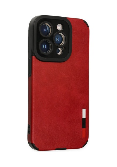 Newface Apple iPhone Uyumlu 14 Pro Max Kılıf Loop Deri Silikon Glblseme - 84 - Kırmızı