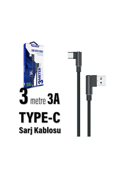 3 Metre Type-c Şarj Kablosu 3m 3 Amper Hızlı Usb - Type C