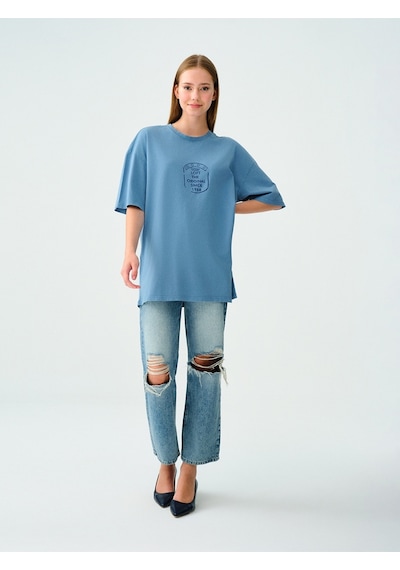 Straight Regular Fit Kadın Pantolon Denim