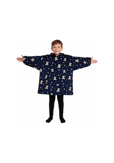 Çocuk Giyilebilir Battaniye Wellsoft Unisex Oversize Lacivert