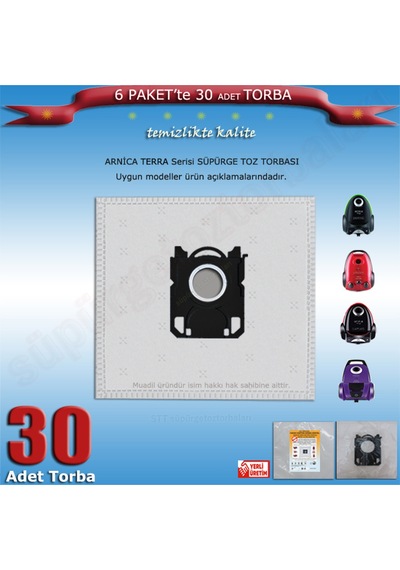 Terra-premium-blu-green-plus-rosso-lotus Turbo Et-et 14200 Serisi Süpürge Toz Torbası 30 Ad 202420