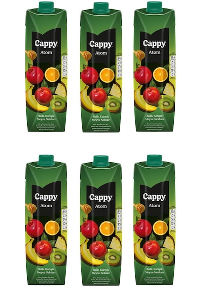 Cappy Atom Ballı Karışık Meyve Nektarı 1 Lt X 6 Adet