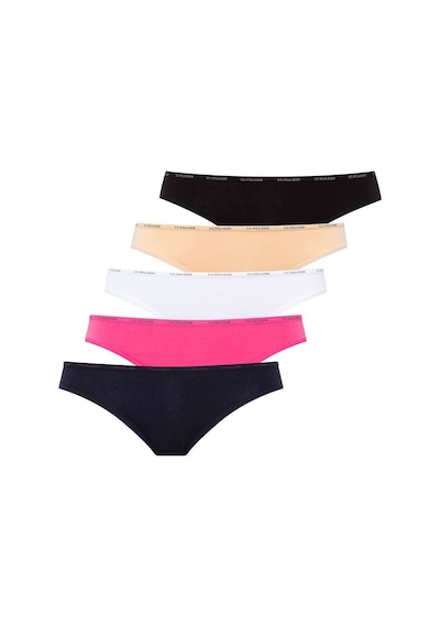 U.S. Polo Assn. Kadın 5 Li Düşük Bel Slip Çok Renkli 67001 Lacivert