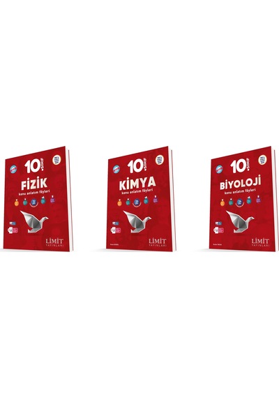Limit 2026 10. Sınıf Fizik + Kimya + Biyoloji Konu Kaf Seti 3 Kitap Güncel Müfredat
