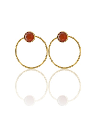 Kadir Jewellery 22 Ayar Altın Kaplama Kadın Halka Küpe -el İşçiliği Ve Hipoalerjenik Küpe Kırmızı 38003042