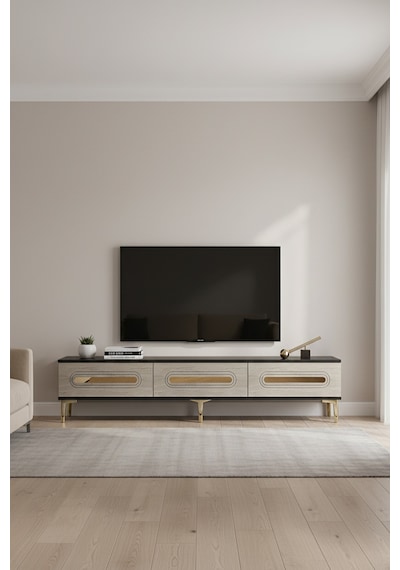 Tsa1806atg - Rany Tsa180 Tv Stand, Tv Sehpası Ve Tv Ünitesi Antrasit-traverten-gold 180cm Tsa1806atg - Rany Tsa180 Tv Stand, Tv Sehpası Ve Tv Ünitesi Antrasit-traverten-gold 180cm