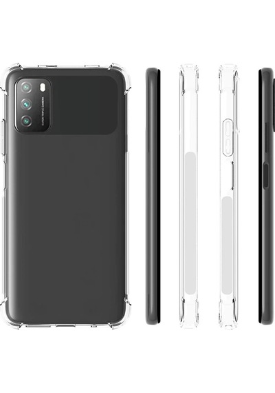 Xiaomi Poco M3 Kamera Korumalı Shockproof Darbe Emici Silikon Kılıf- 5775 Şeffaf