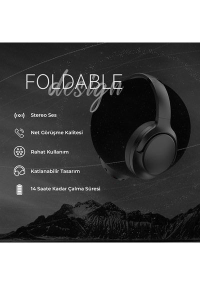 Bix Soundcraft H2 Katlanabilir Bluetooth 5.0 Kulak Üstü Kulaklık