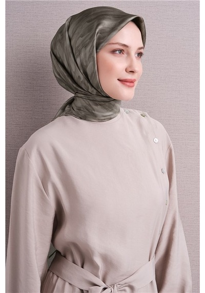Armine Saf İpek Twill Eşarp 9630d 55 Zeytin Yeşili