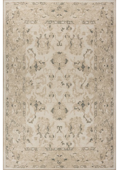 Relic Bej Vintage Dokulu Klasik Desenli Dokuma Tabanlı Şönil Halı Al 521 Bej