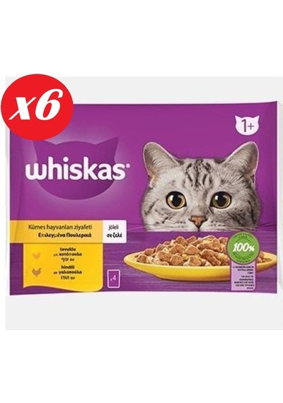 Whiskas Tavuklu Ve Hindili Yet. Kedi Maması 4x85gr Set 6'lı