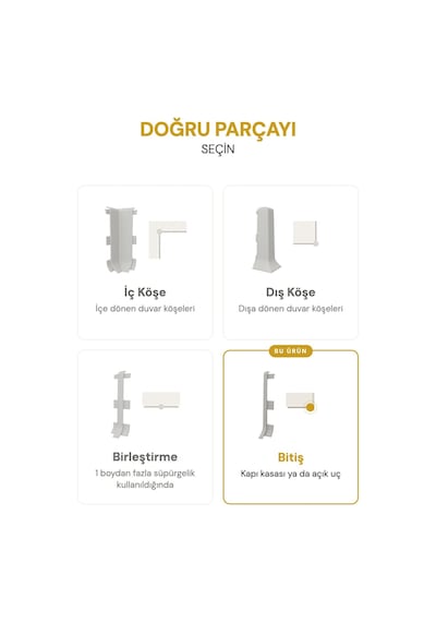 Vilo Süpürgelik Bitim Aparatı 2 Adet Linela 414 Gri Uyumlu