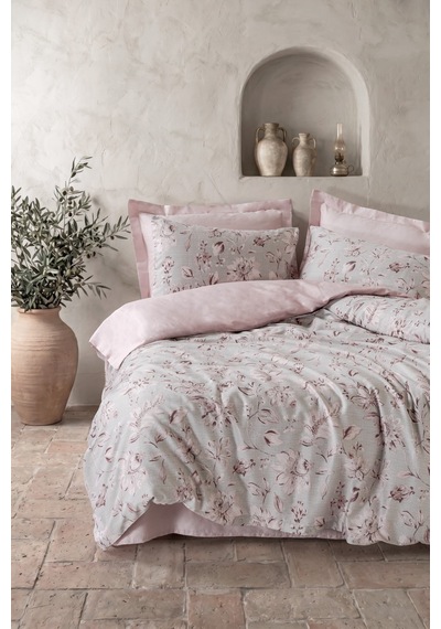Cotton Box Saten Çift Kişilik Nevresim Takımı Calluna Pudra