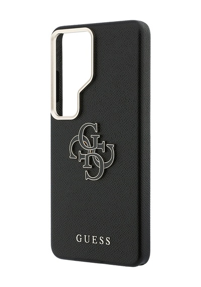 Galaxy Uyumlu S26 Ultra Kılıf Guess Lisanslı Grained Yazı Ve 4g Büyük Metal Logolu Kapak Siyah Siyah