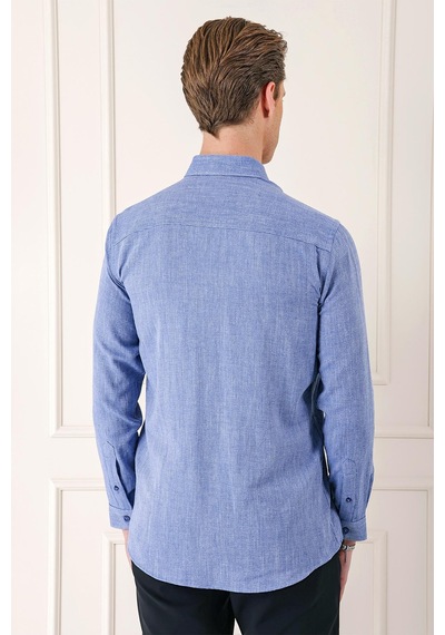 Efor Slim Fit Düğmeli Yaka %100 Pamuk Klasik Koyu Mavi Gömlek Gk 723 Mavi Efor Slim Fit Düğmeli Yaka %100 Pamuk Klasik Koyu Mavi Gömlek Gk 723 Mavi