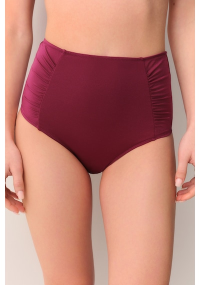 Suwen Yüksek Bel Pileli Bikini Alt Sbn26700c1283 Vişne