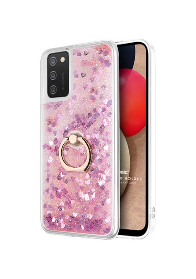 Microsonic Samsung Uyumlu Galaxy A02s Kılıf Glitter Liquid Holder