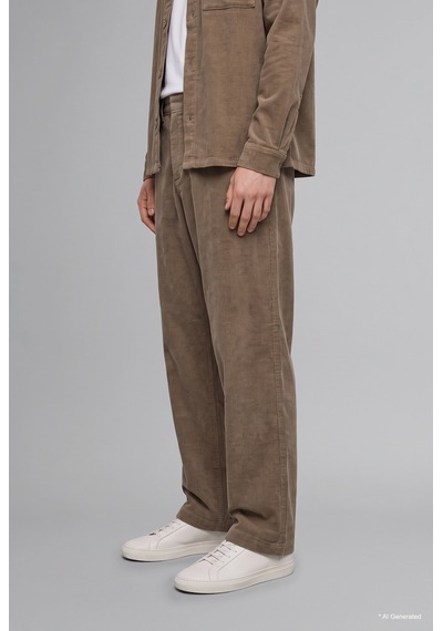 Defacto Baggy Fit Geniş Kalıp Normal Bel Geniş Paça Kadife Pantolon H3894ax26wngr53 Gri-gr53