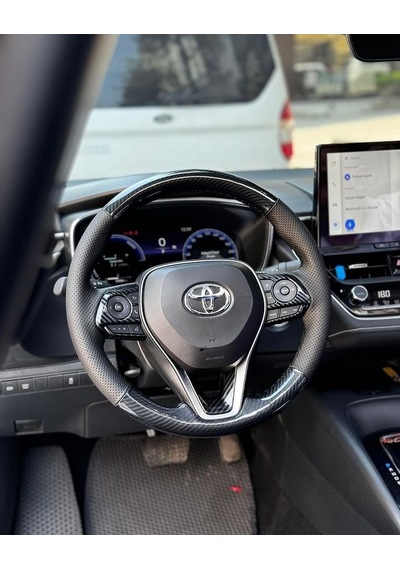 Toyota Corolla 2020-2024 Araca Özel Direksiyon Kılıfı Soft Nokta 5d Mikrofiber Karbon Deri